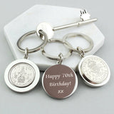 Personalised 1947 To 1966 One Shilling Keyring
