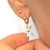 Gold And Crystal Initial Hoop Earrings