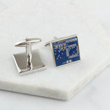 Personalised Blue Circuit Board Cufflinks