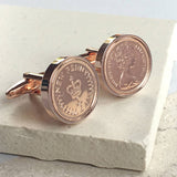 Personalised Any date 1971-1983 Halfpenny Cufflinks.