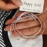 'Happy 21st' Birthday Morse Code Bracelet