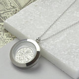 Dates 1928 To 1967 Sixpence Glass Locket Necklace