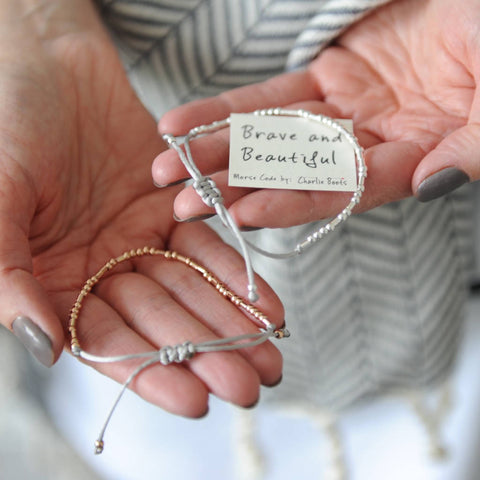 Morse Code 'Brave And Beautiful' Bracelet