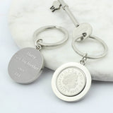 Personalised 16th Birthday Ten Pence Keyring