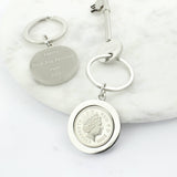 Personalised 16th Birthday Ten Pence Keyring