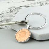 Personalised 18th Or 21st Birthday One Pence Keyring