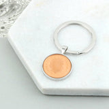 Personalised 18th Or 21st Birthday One Pence Keyring