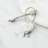 Personalised 1945 80th Birthday Sixpence Heart Keyring