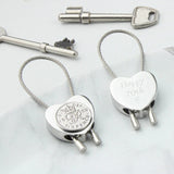 Personalised 1955 70th Birthday Sixpence Heart Keyring