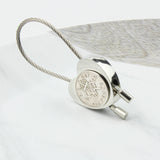 Personalised 1955 70th Birthday Sixpence Heart Keyring