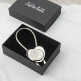 Personalised 1955 70th Birthday Sixpence Heart Keyring