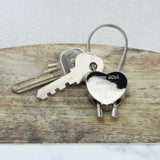 Personalised 1965 60th Birthday Sixpence Heart Keyring