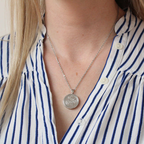 Personalised 1965 60th Birthday Sixpence Necklace