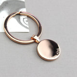 Rose Gold or Silver 1975 50th Birthday Half Pence Keyring