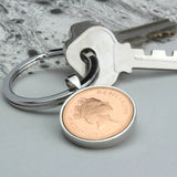 Personalised 30th Birthday One Pence Keyring