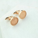 Personalised 50th Birthday 1975 Halfpence Cufflinks