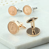 Personalised 50th Birthday 1975 Halfpence Cufflinks