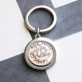 Personalised 70th Birthday 1955 Half Penny Keyring