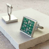 Personalised Blue Circuit Board Cufflinks