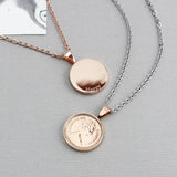 Rose Gold or Silver 1975 Half Penny 50th Birthday Necklace