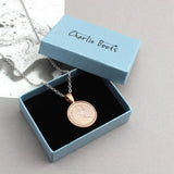 Rose Gold or Silver 1975 Half Penny 50th Birthday Necklace