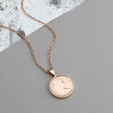 Rose Gold or Silver 1975 Half Penny 50th Birthday Necklace