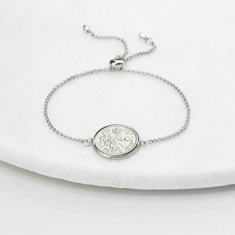 60th Birthday Sixpence Bracelet