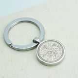 Any Date Personalised Sixpence Keyring
