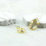 Sterling Silver Crystal Initial Letter Necklace