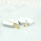 Sterling Silver Crystal Initial Letter Necklace