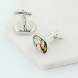 Personalised Watch Movement Cufflink Set Oblong