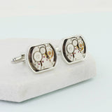 Personalised Watch Movement Cufflink Set Oblong