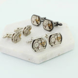 Personalised Watch Movement Cufflink Set Oblong