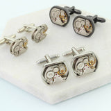 Personalised Watch Movement Cufflink Set Oblong