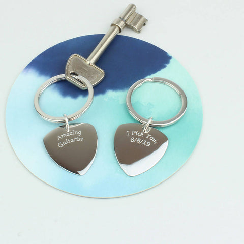 Personalised Guitar Plectrum Keyring
