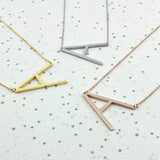Initial Necklace In Silver, Gold Or Rose Gold