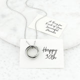 Silver Or Gold 30th Birthday Rings Necklace