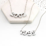 Silver or Gold Birth Date Necklace