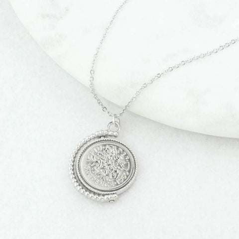 Sixpence 60th Birthday Spinner Necklace