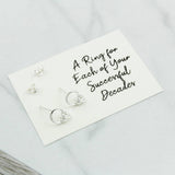 Sterling Silver 30th Birthday Circle Earrings