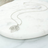 Sterling Silver 30th Birthday Leaf Necklace