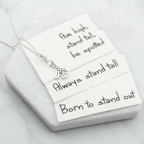 Sterling Silver Giraffe Pendant Necklace