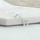 Sterling Silver Giraffe Pendant Necklace