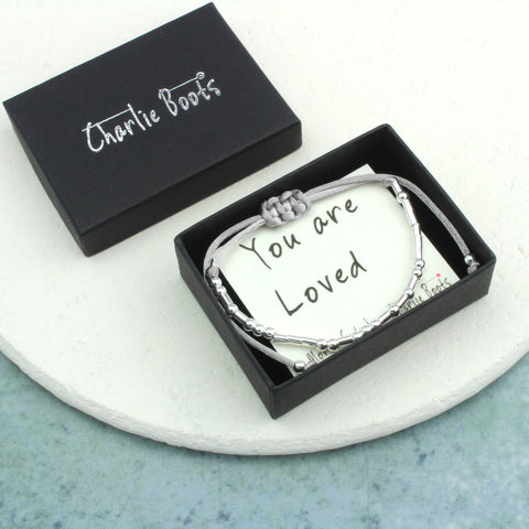 Sterling Silver You Are Loved Morse Code Bracelet