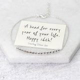 Sterling Silver Happy 16th Bead For Every Year Chain Bracelet