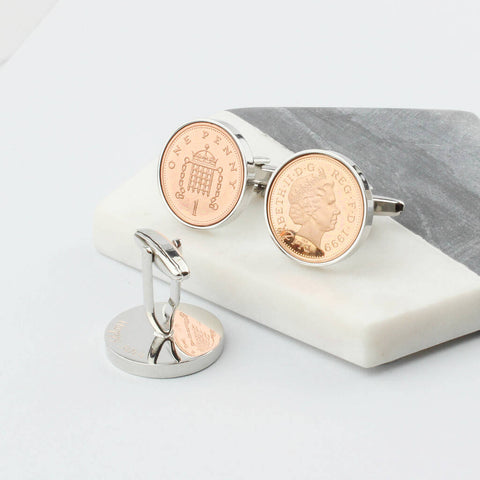 18th Or 21st Birthday One Pence Cufflinks