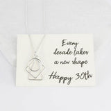 Sterling Silver 30th Birthday Geometric Necklace