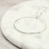 Sterling Silver 18th Birthday 18 Beads Slider Bracelet