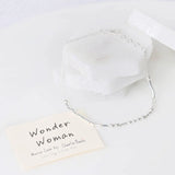 Wonder Woman Sterling Silver Morse Code Chain Bracelet