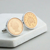 Personalised 1985 40th Birthday One Pence 1p Cufflinks